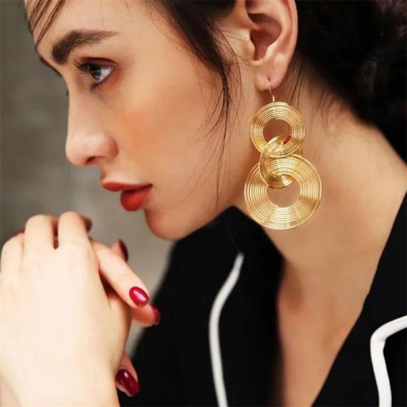 Fashion Personality Size Circle Earrings Exaggerated Temperament Long Circle Earrings Earrings Pendant
