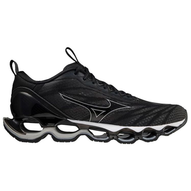 Mizuno Men's Wave Prophecy 11 Dark Gray Silver Black Running Shoes J1GC220004
