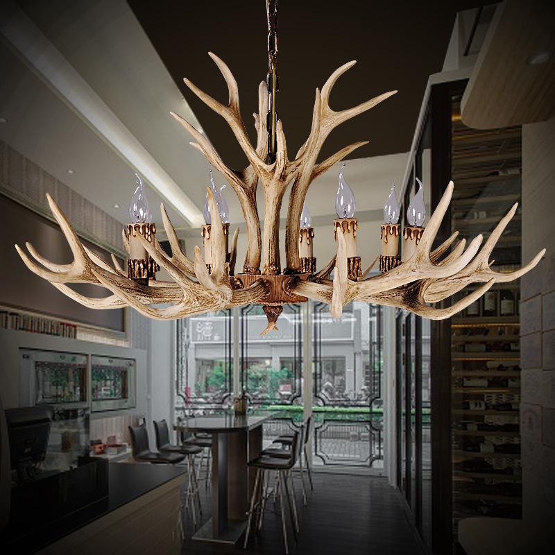 Romantic White Antler Chandelier for Living Room, Bedroom, Bar, or KTV - Rustic Creative Lighting Fixture