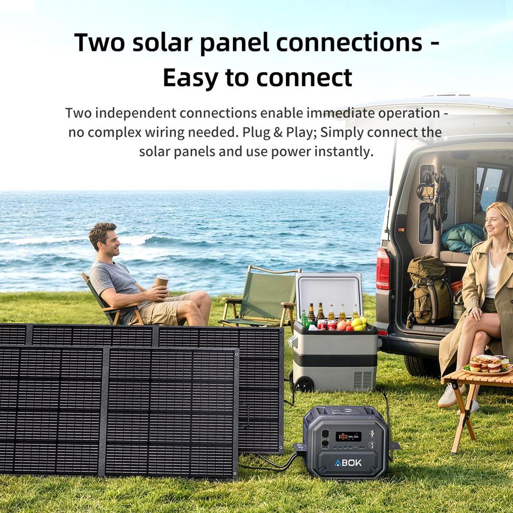 ABOK Ark2500 Draagbaar Energie Station 2160Wh LiFePO4 Batterij 2800W AC Uitgang 11 Uitgangspoorten App Bediening – Grijs