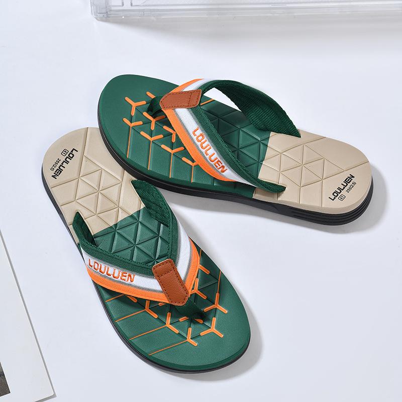 

Новые шлепанцы мужские летние нескользящие щипки пляжные тапочки мужские eva сандалии уличные сандалии 45 темно-зеленого