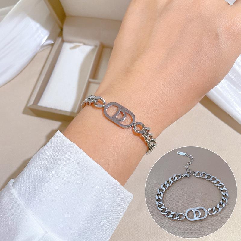 Dongmen Personality Minimalist Style Letter D Personality Chain Bracelet Female Retro Girlfriend