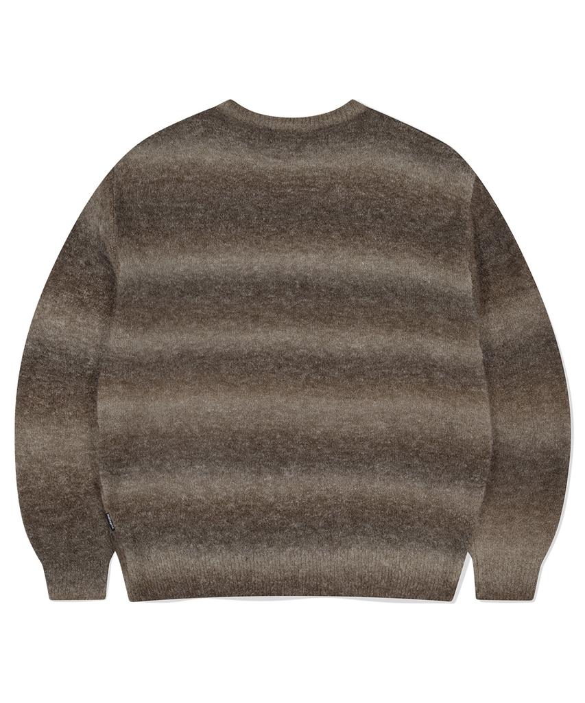 MAHAGRID Varsity Logo Gradation Knit Sweater Brown(Mg2Efmk606A)
