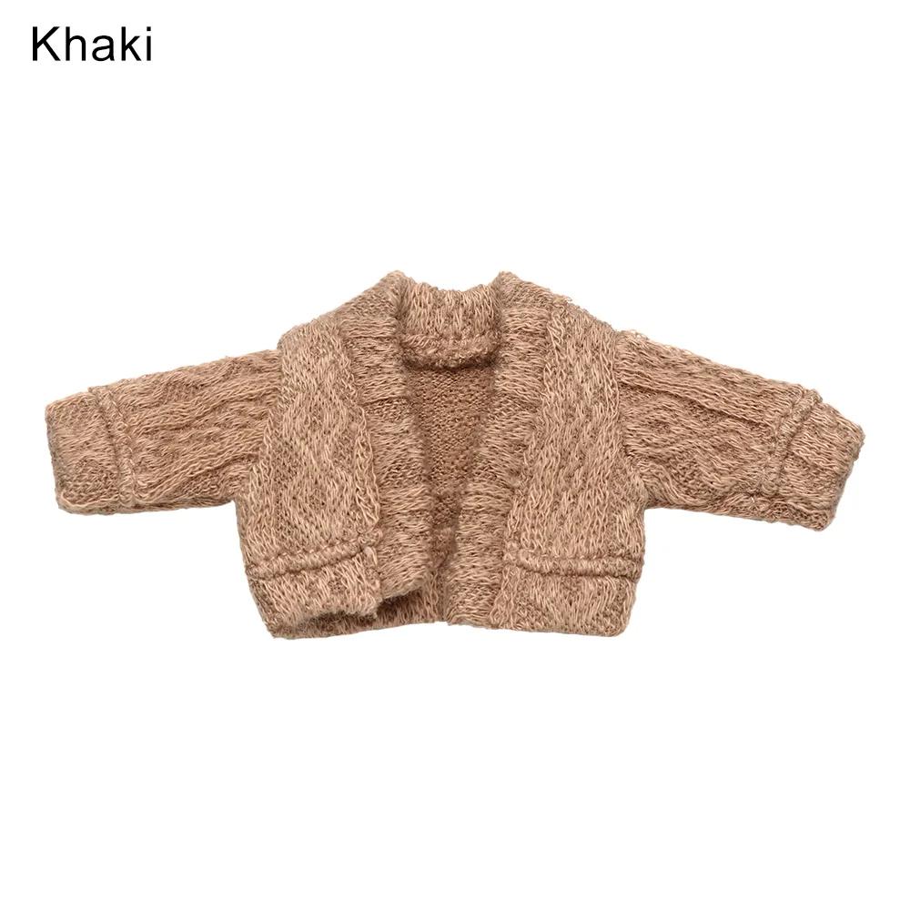 Lace Collar Sweater 1/11 1/12 Doll Mini Cardigans OB11 Doll Accessories Tops Handmade Knitted Sweater Casual Dress Clothes