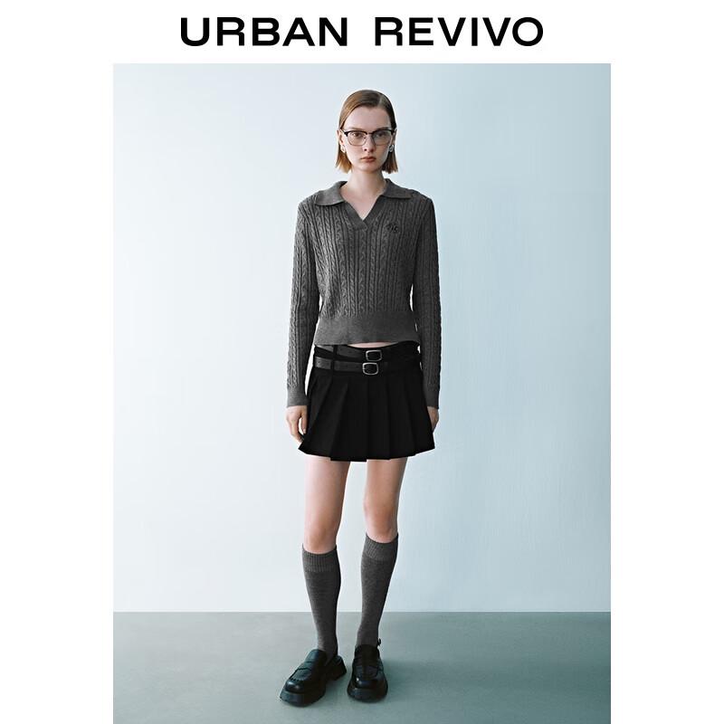 

UR 2025 Autumn Women s Cable Knit Embroidered Sweater L