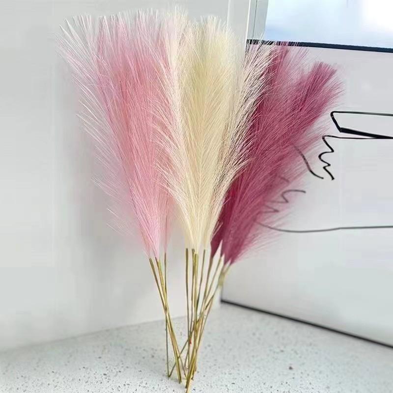 Forcella Singola Capelli di Canna Simulati Capelli di Canna Artificiali Decorazione per la Casa Decorazione Semplice Capelli di Canna a Forcella Singola Fiore Artificiale Oggetti di Scena per Servizi Fotografici