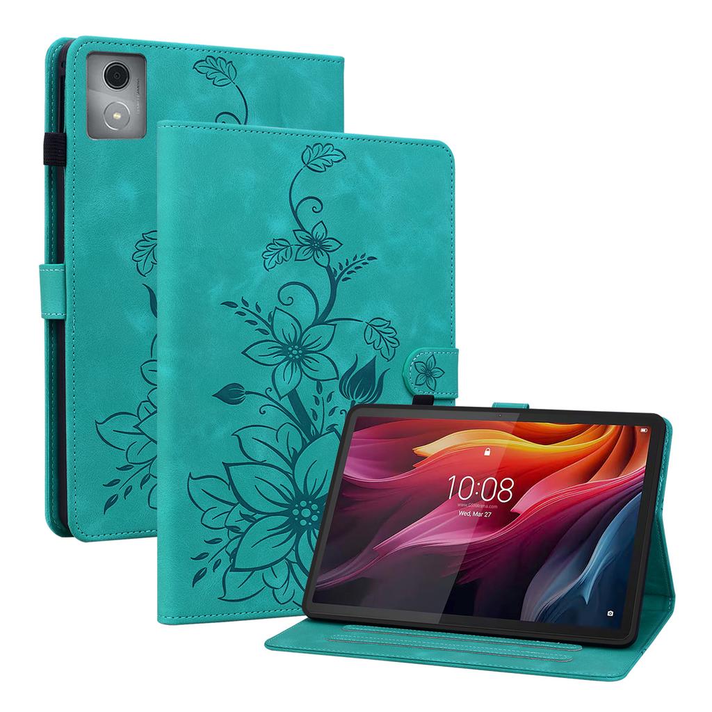 Custodia in Pelle PU Goffrata per Lenovo Tab K11 M11 Plus 2024 11,45 Pollici TB-352FU Copertura con Supporto Posteriore in TPU con Slot per Scheda Antiurto Funda