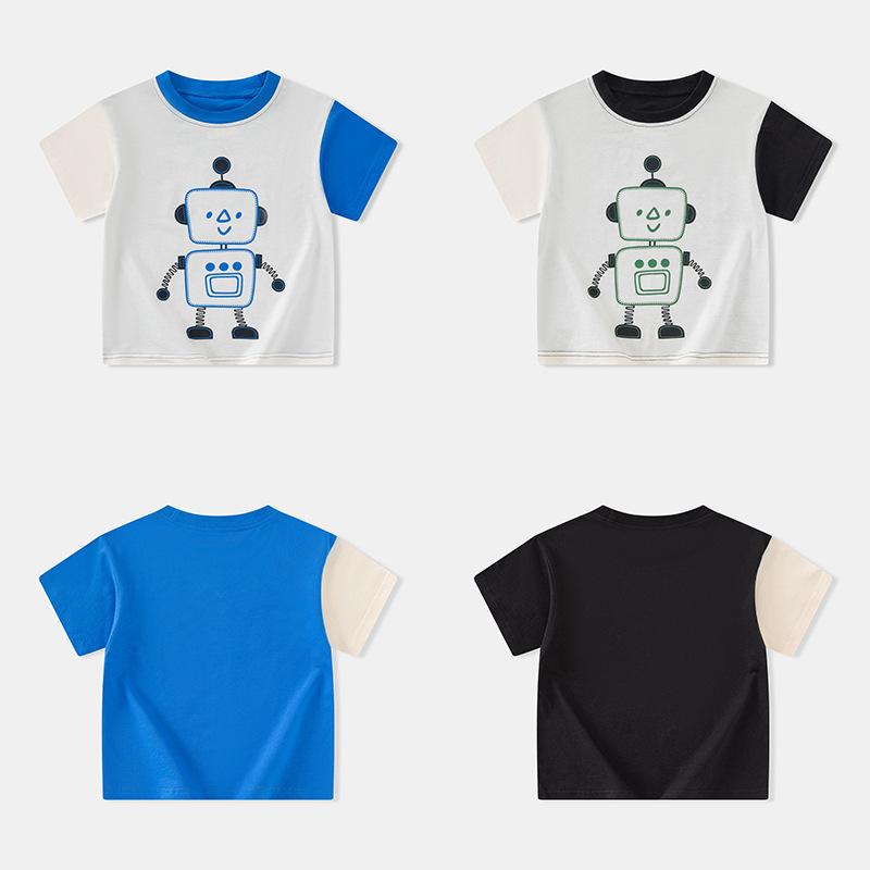 Neue Sommer-Kinderkleidung Jungen-T-Shirt Kurzarm Kinder-Strickshirt