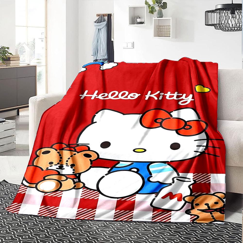 1pc Hello Kitty blanket Lightweight Flannel Throw for Sofa Bed Travel Camping Livingroom Office Couch Chair