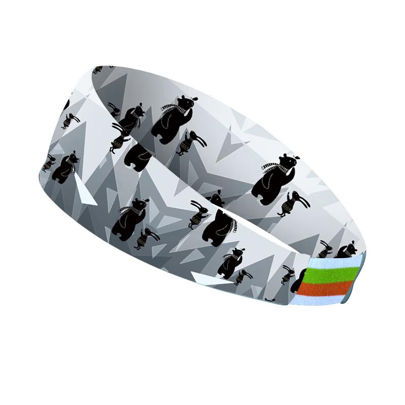 Tingbai Elastic Sports Headband - Glacier Bear (2-Pack)