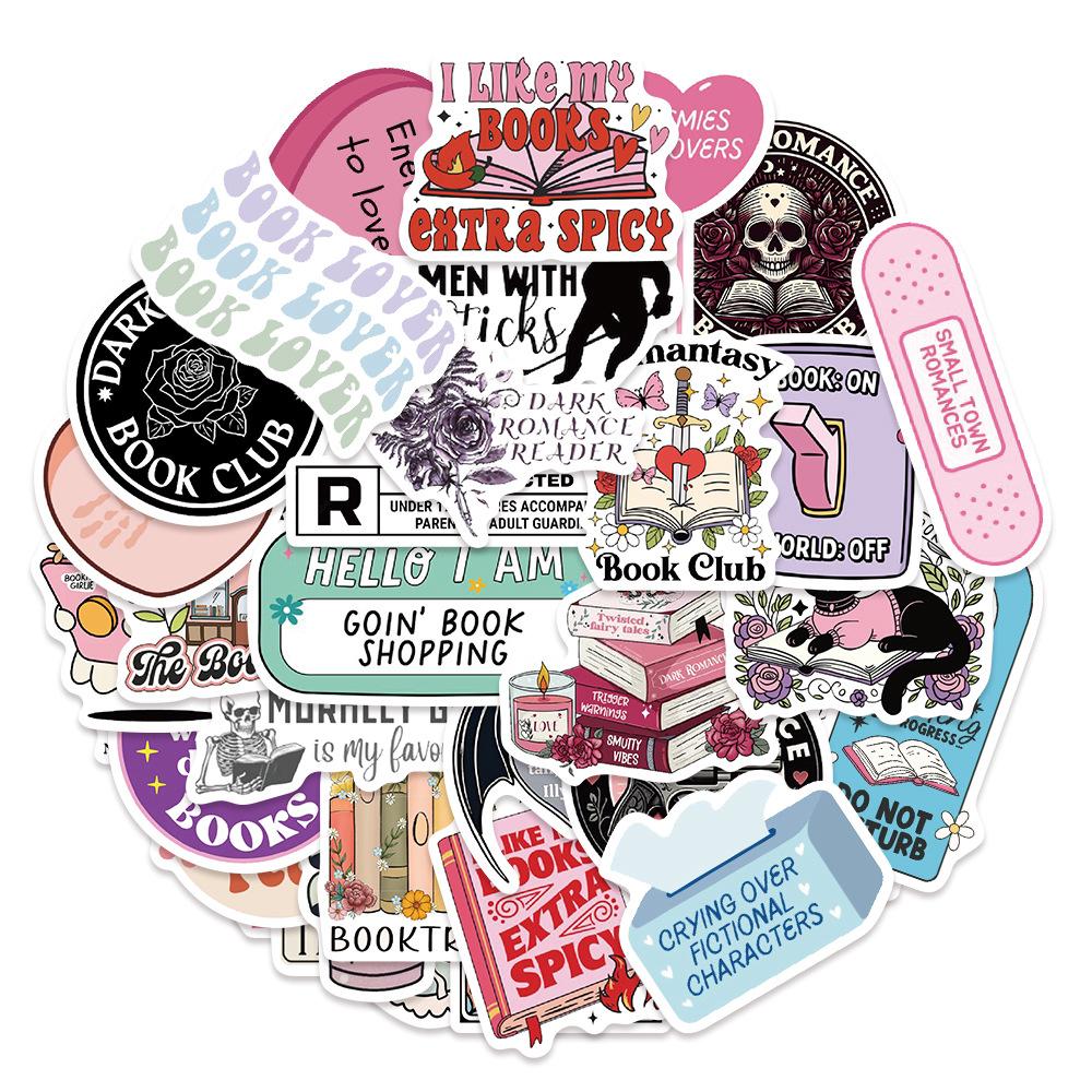 50 Pieces of 3-style Reading Stickers with Holographic Laser Effect, Notebook E-book, Water-resistant Star Film Stickers