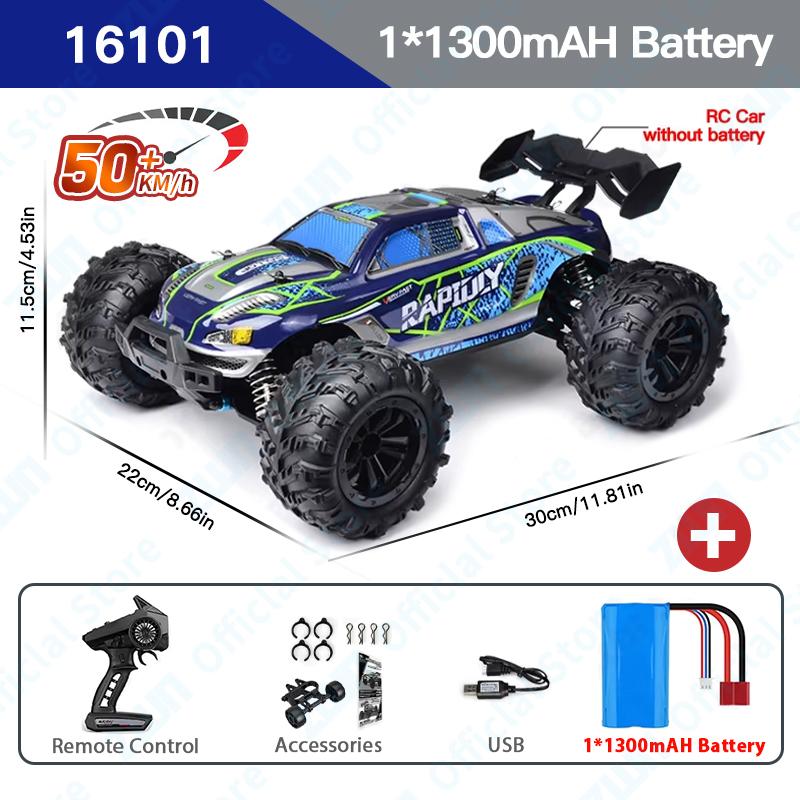 AAYB1 ZWN 1:16 70KM/H Or 50KM/H 4WD RC Car With LED Remote Control Cars High Speed Drift Monster Truck for Kids vs Wltoys 144001 Toys
