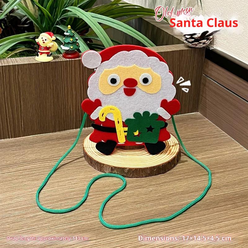 Christmas Theme Diy Handmade Shoulder Bag Handbag Sewing Creative Art And Handmade Activities Gifts Children'S Handmade Toys