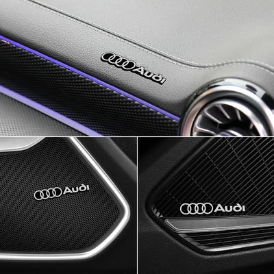 For RS3 3D Car Styling Sticker Aluminum Emblem Interior Speaker Audio Badge for Audi A3 A4 A5 A6 A7 A8 S3 S4 Q2 Q3 Q5 Q7