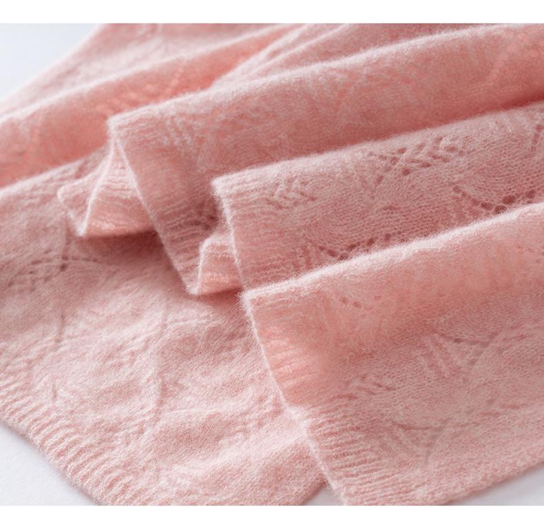 Women's 100% Pure Cashmere Scarf: Versatile, Warm, and Simple Solid Color for Autumn/Winter Neck Protection.