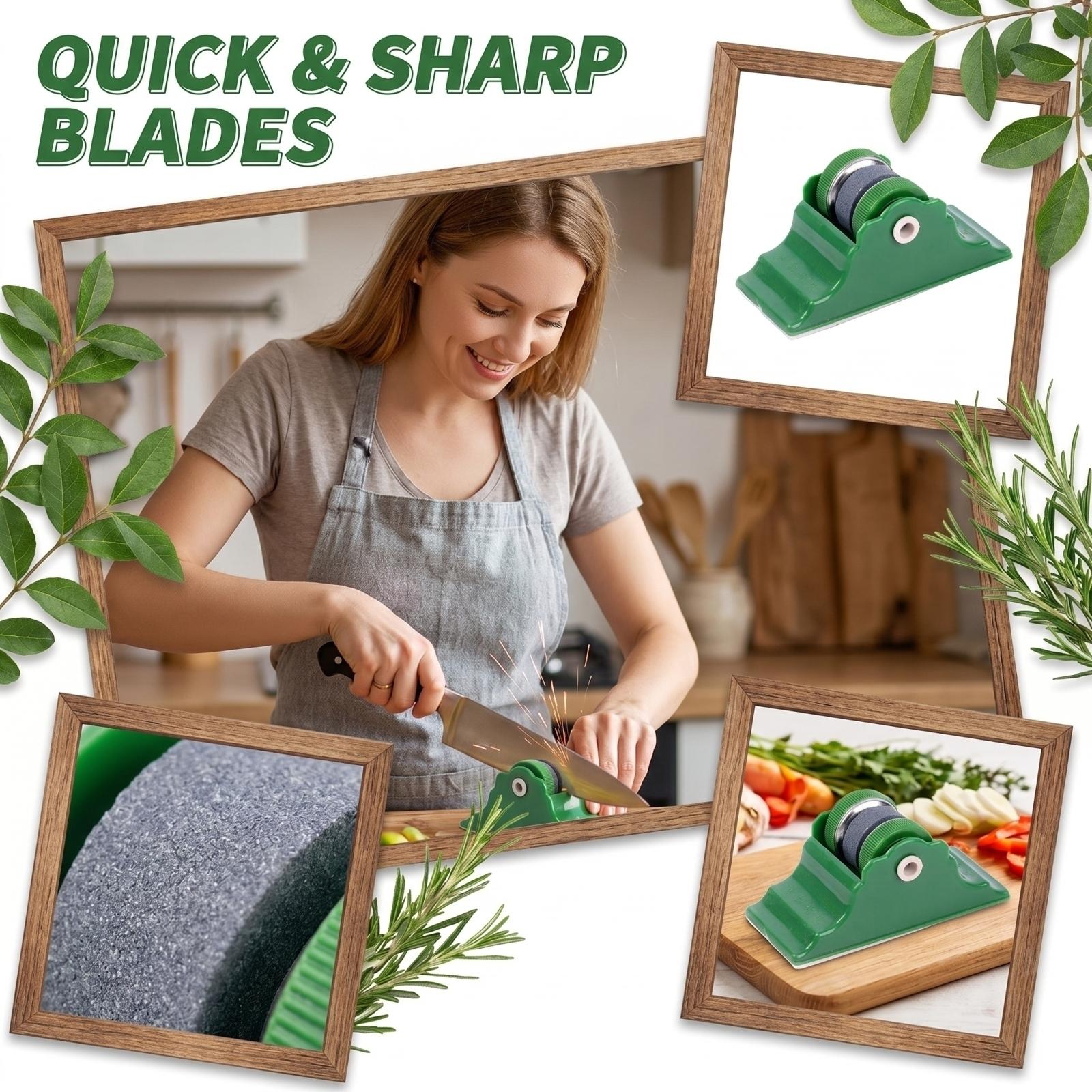 

Fixed Knife Sharpener, Household Quick Sharpening Stone With Base, Practical Round Knife Sharpener One Size