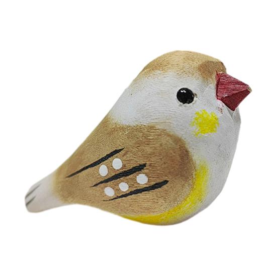 Handmade Bird Figurine Wooden Carving Bird Statue Miniature Wildlife Sculpture for Living Room Office Desktop TV Stand Decor Gifts for Bird Lovers