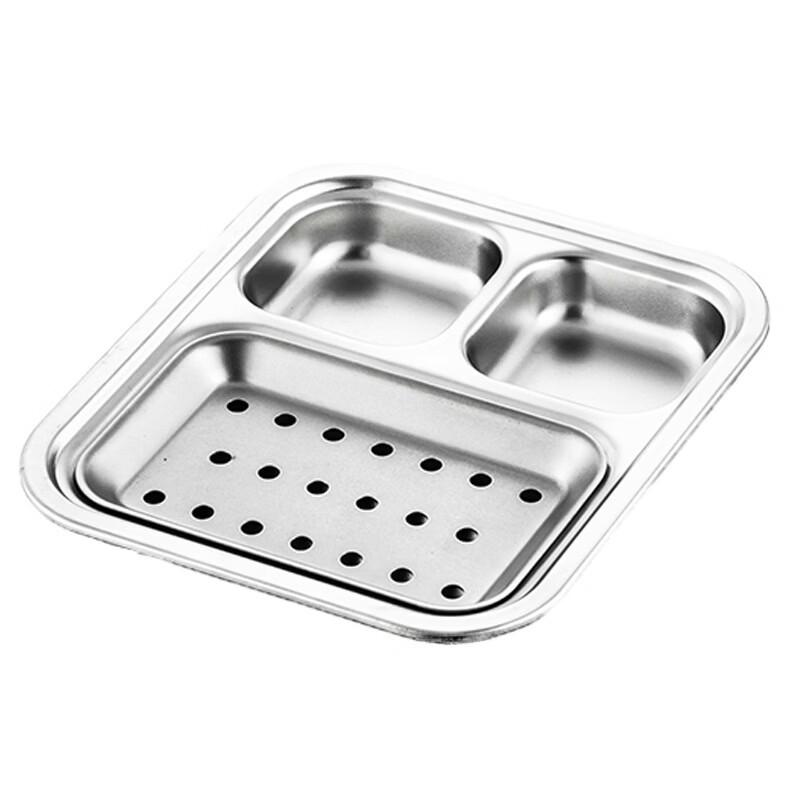

ZISIZ Korean Style Stainless Steel Divided Grill & Meal Plate Set