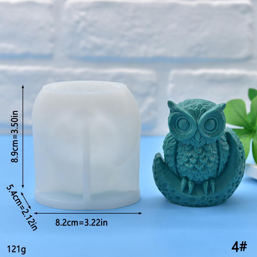 Neue Eulen-Kerzen-Silikonform 3D-Tier-Eule Seife Handwerk Harz Gips Zement Form DIY Handgemacht Eiswürfel Schokoladenherstellung Werkzeug