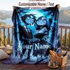 Custom Text Flannel Throw Blanket, Lightweight Cozy Bed Sofa BlanketCorpse Bride Emily Victor