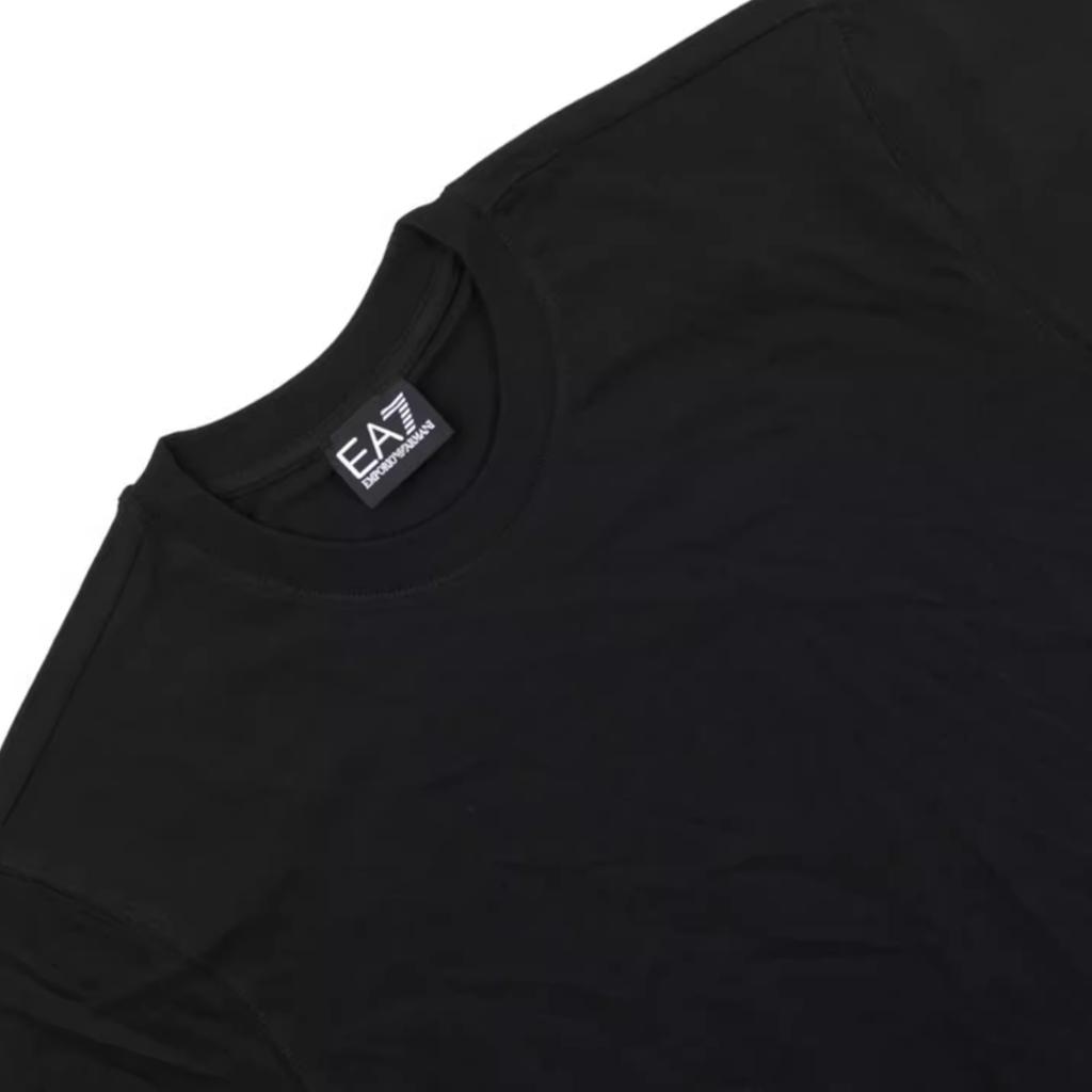 Emporio Armani EA7 FW23 Logo Print Casual Crew Neck T-Shirt Men Tops Black 3DUT02-PJTJZ-1200