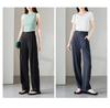 Semi elastic waist casual wide leg pants for women in 2026 summer, thin, fashionable, loose, versatile, slimming and floor hugging pants