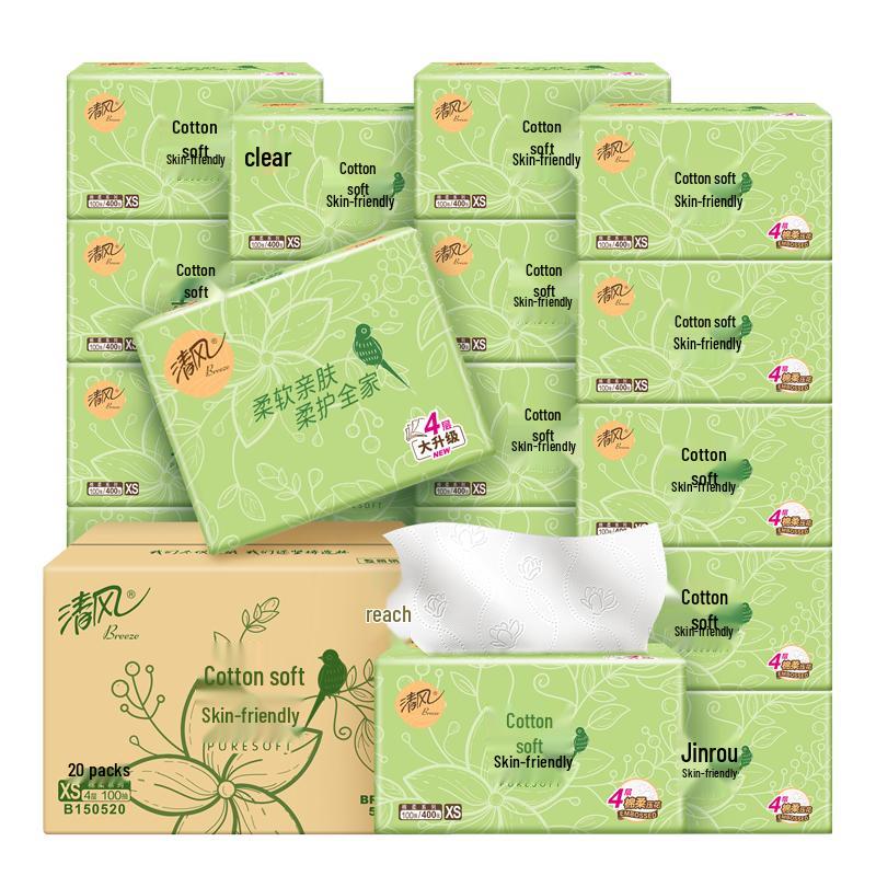Qingfeng Pure Wood Pulp Facial Tissues