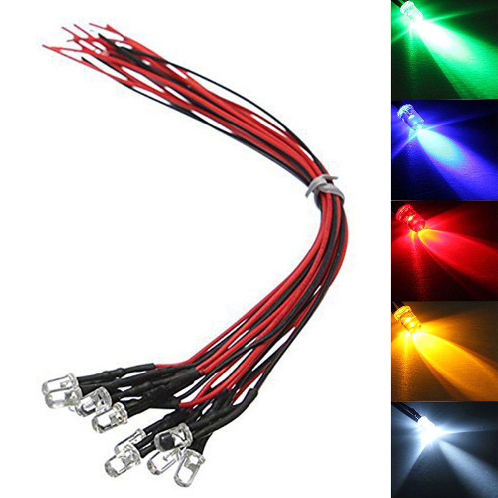 Blinking 12V DC Colorful LED Light Emit Wired Diode