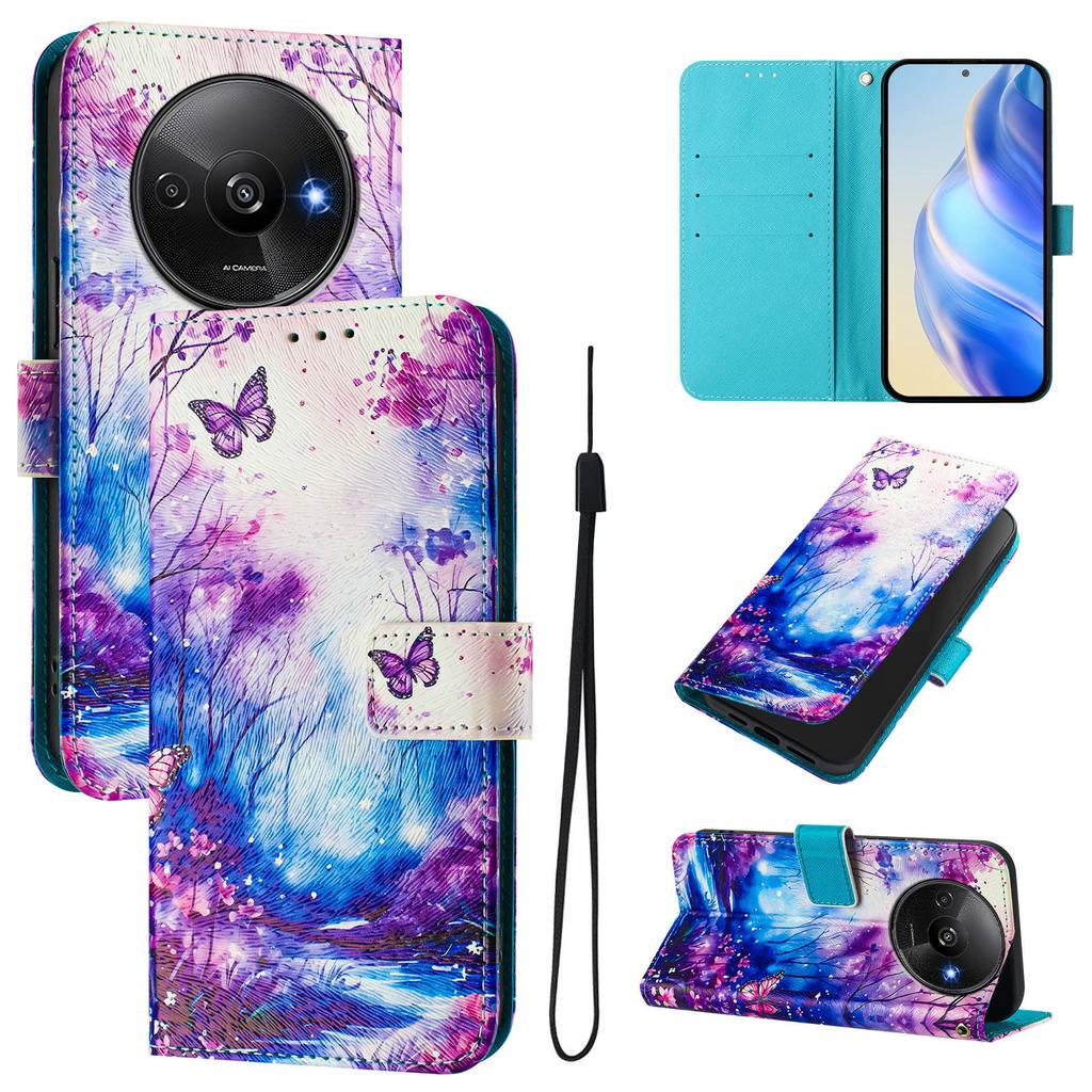 Dream Butterfly Forest Luxury Painted Leather Case Wallet PU Leather Book Style Cover for Xiaomi 5X 6X 11 12,Redmi 7 8 9 10 12,Note 7 8 9 10 11 12...