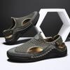 Fashion Handmade Men's Summer Shoes Breathable Men Casual Mesh Flats Quick Dry Wading Aqua Shoes Outdoor Hollow Out Flats Comfy Sandals