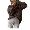 Women's Thick Ribbed Wool Turtleneck Sweater - Loose, Versatile Knit Top