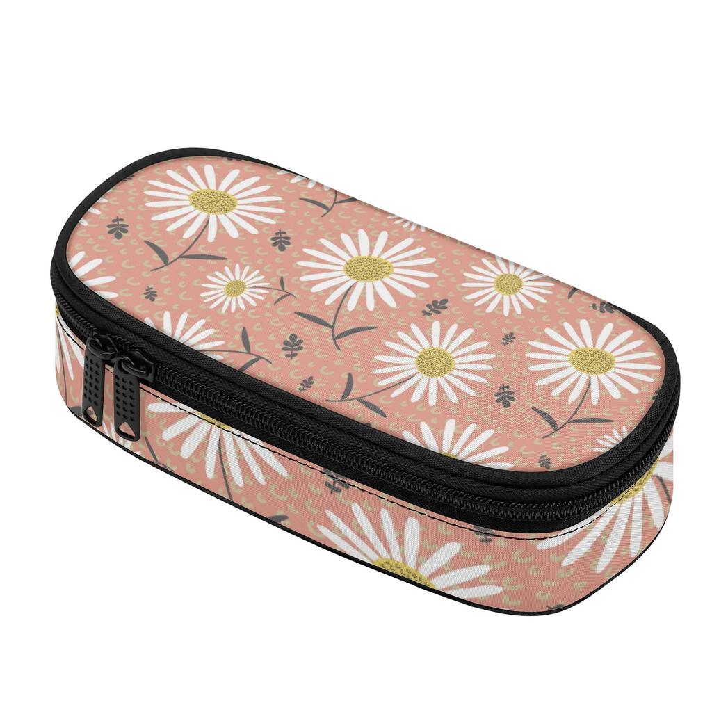 Stationery Storage Bag 300D Polyester Lightweight Zipper Closure with Main Compartment Mesh Pocket and Pen Slots for Classroom Use