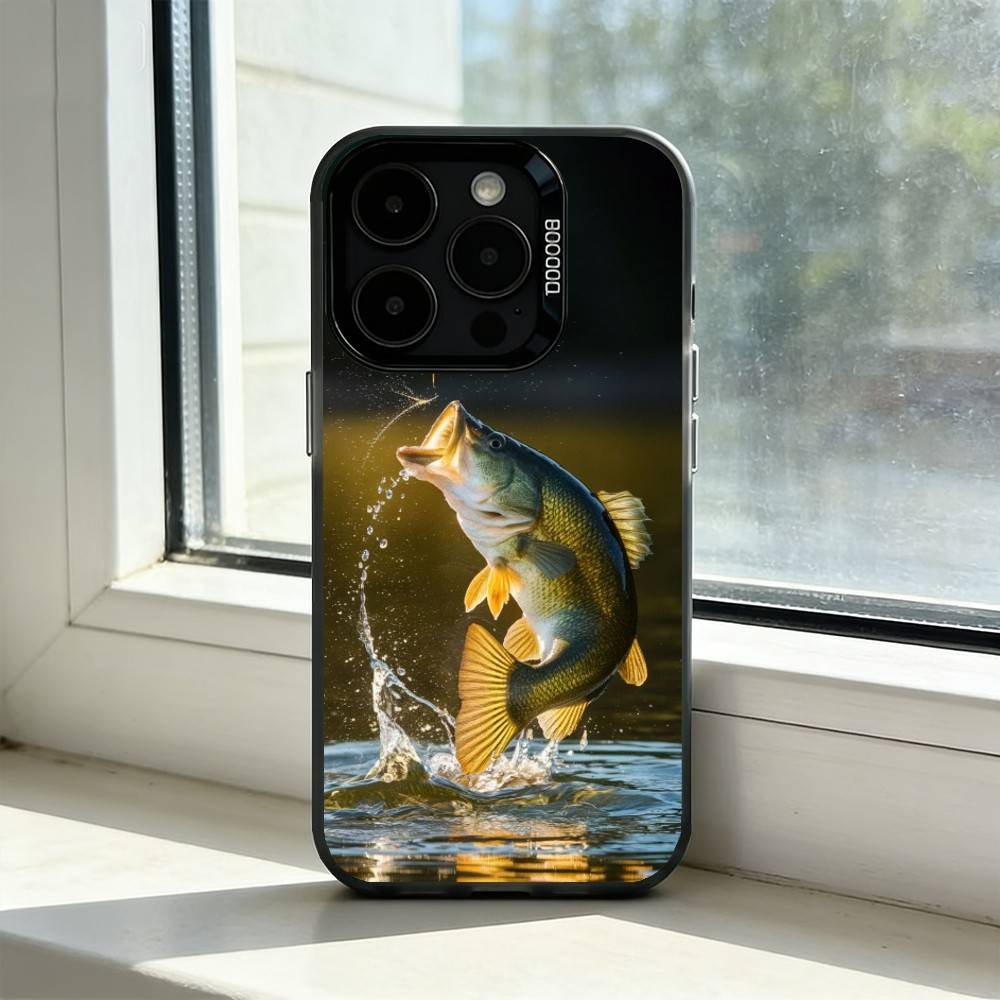 Karpfenfischerei R-Rute Handyhülle Für iPhone 17,16,15,14,13,12,11 Plus,Pro Max,XS,Farbig Silberbeschichtet Innenabdeckung