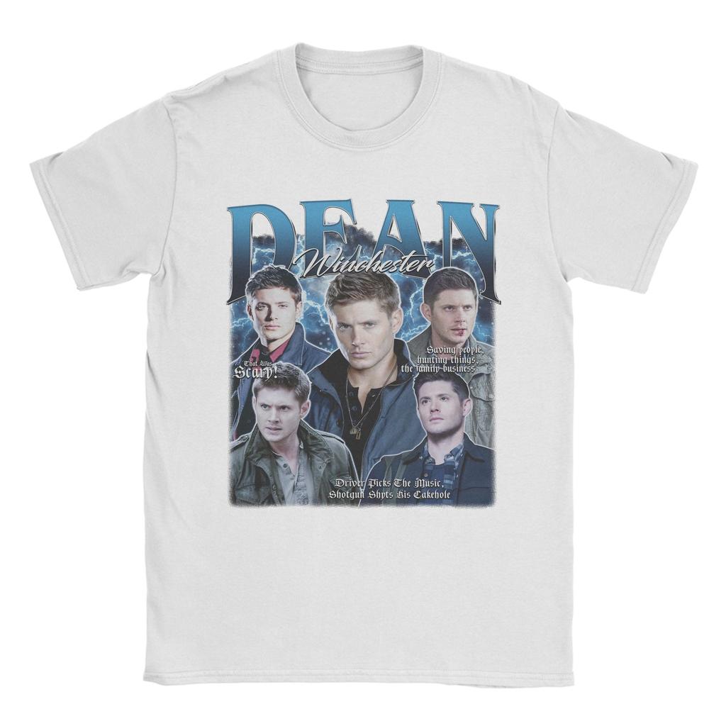 Men Dean Winchester Supernatural T Shirts  Cotton Clothing Casual Short Sleeve Crew Neck Tees Gift Idea TShirt