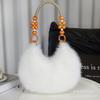 Fashion plush bag autumn and winter portable long hair bag cute bag messenger bag single shoulder hair bag niche