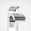 Bathroom washbasin tap, chrome, tall, standing, countertop, silver