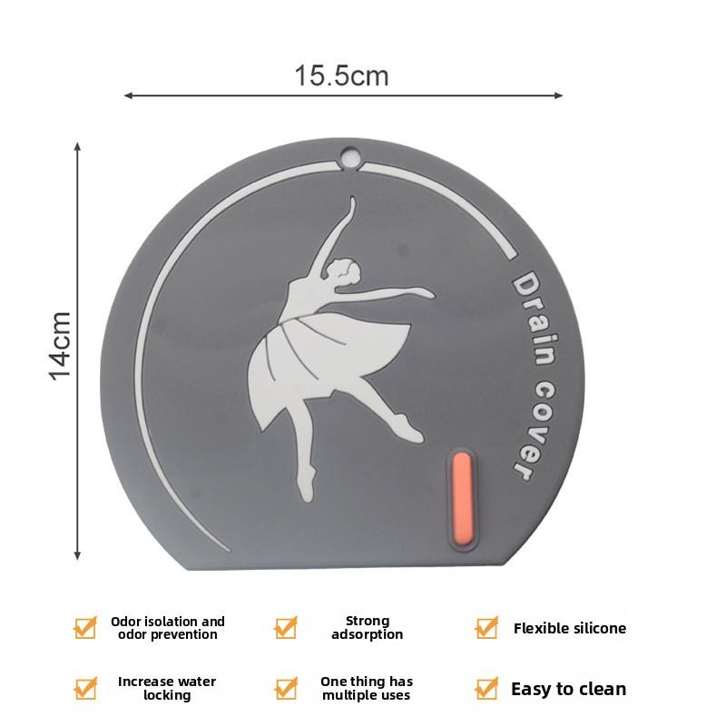 

Floor Drain Cover, Anti-odor Pad, Bathroom Toilet Opening, Anti-odor, Bathroom Hair Filter, Kitchen Insect-proof Silicone Sewer темно серый