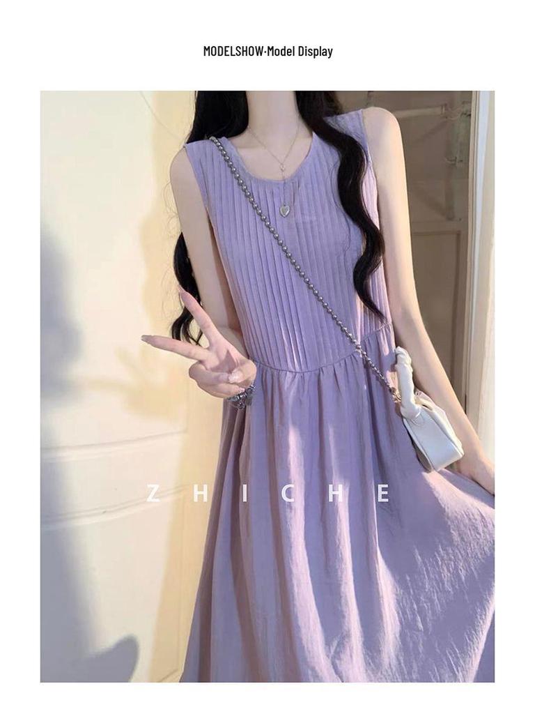 Purple Sleeveless Summer Beach Dress