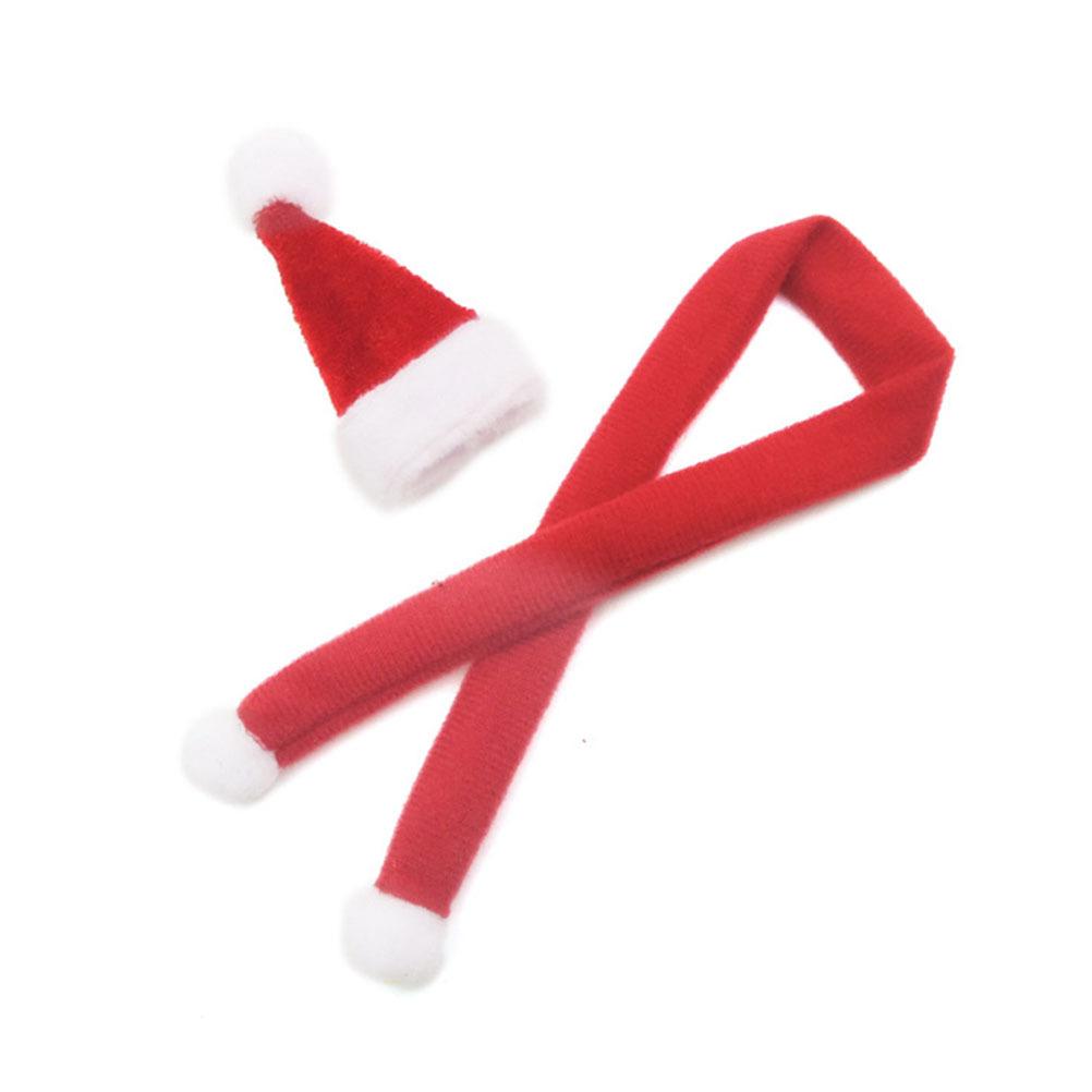 20pcs Red Mini Christmas Hat Wine Bottle Covers Santa Caps Holiday Party Decoration Xmas New Year Accessories 11Cm Hats