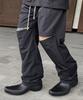Keullako Wide Nylon Knee Zipper Pants (Black)