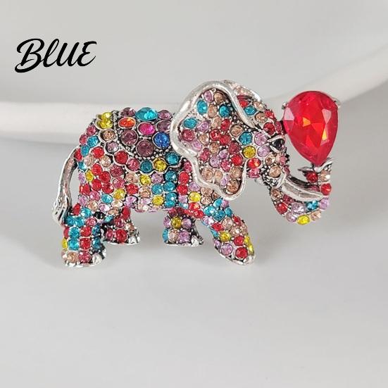 Rust-proof Brooch Rhinestone Elephant Pin for Women Sparkly Animal Lapel