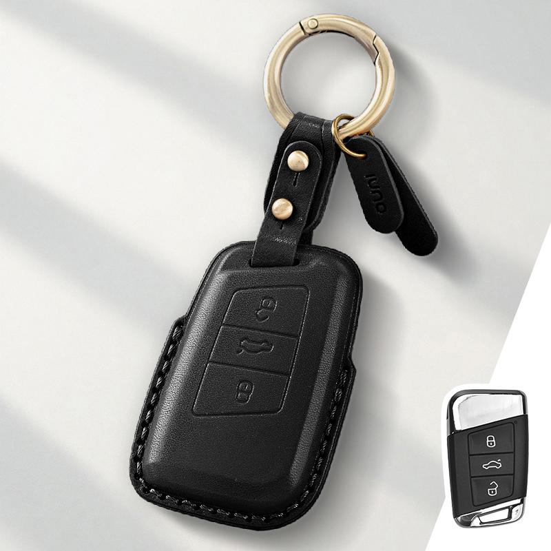 Genuine Leather Protector for Volkswagen VW Polo Golf 7 MK7 Tiguan Passat Key Case Cover Fob