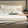 Cross-border Foreign Trade Washed Silk Mattress Three-piece Set Summer Solid Color Ice Silk Mattress Protective Cover Mattress Cover