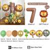45pcs Jungle Animal Theme Balloon Chocolate Number Balloon Set Cartoon Animal Festival Supplies Childrens Birthday Party Decorat