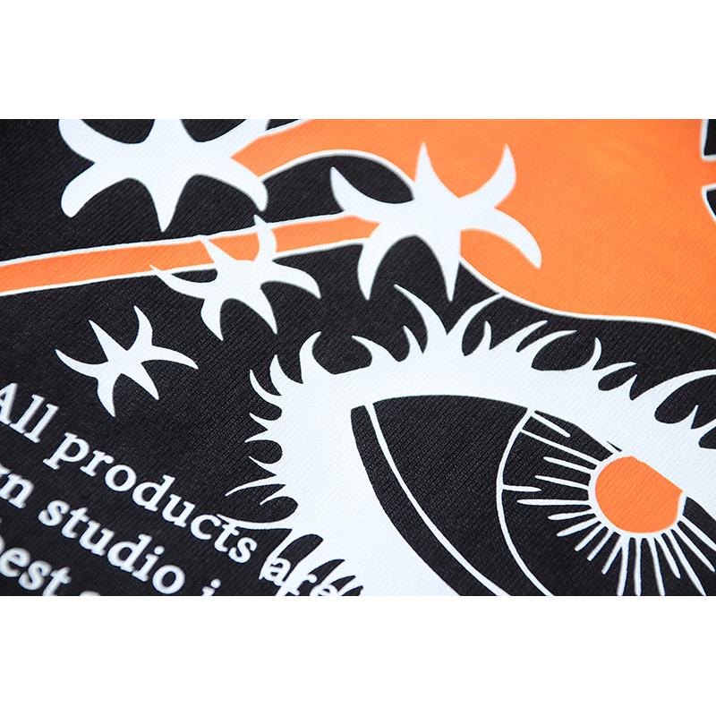 1186 Off-White 2025 Summer New Devil Hand Eye Pattern Printed Short Sleeved T-shirt for Men and Women