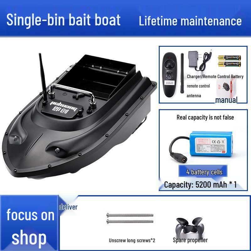 Smart 600m Remote Control High-Power Bait Boat with Constant Speed Cruise & Auto Unhooking Function for Fishing.