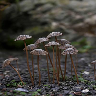 1/5/6/8/10Pcs Wrought Iron Mushroom Lightweight Stable Structure Desk Decoration Set Ornament Garden Home Decor