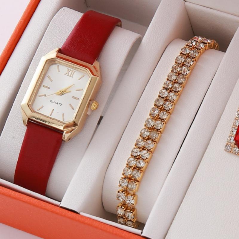 The Same Women S Gift Watch Simple Scale Bright Belt Green Watch Square Women S Watch Quartz Watch large price