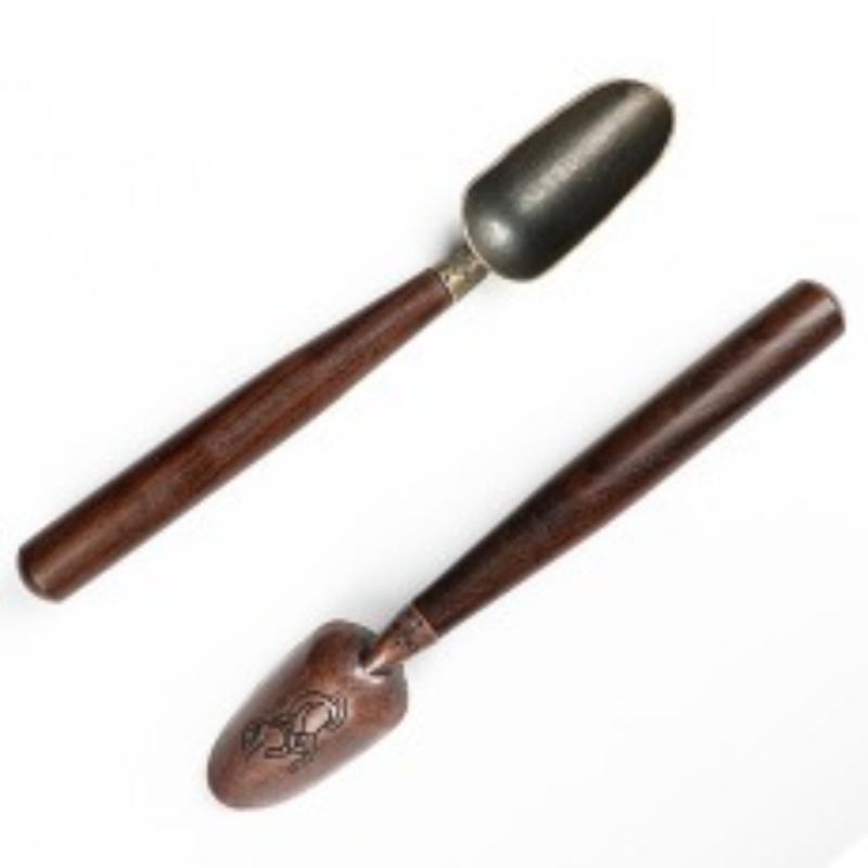 1Pc Ebony Alloy Teaspoon Tea Spatula Ebony Tea Spoon Kung Fu Tea Set Tea Ceremony Accessories