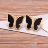 New Design Hot Sale Fashion Luxury 9 Colors Shell Boho Butterfly Stud Earrings for Women Lucky Romantic Anniversary Jewelry